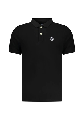 North Sails logo-patch piqué polo shirt - Black