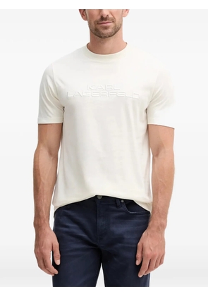Karl Lagerfeld logo-embroidered t-shirt - Neutrals