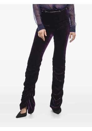 Gucci velvet ruched trousers - Purple