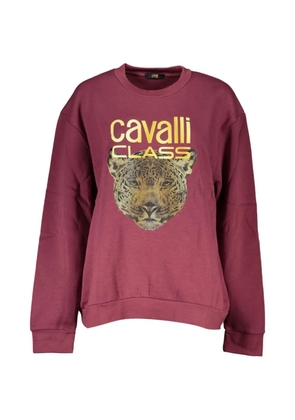 Cavalli Class jaguar-print logo-detail sweatshirt - Purple