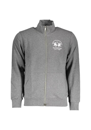 La Martina logo-embroidered zip-fastening sweatshirt - Grey