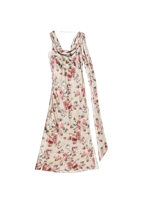 Acne Studios floral-print cowl-neck dress - Neutrals