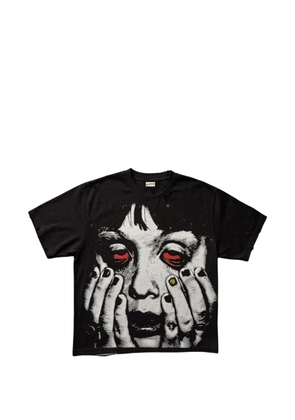 ALL HUMAN distressed graphic-print T-shirt - Black