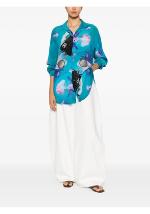 The Artistylist Yankees-print jellyfish-print jellyfish-print shirt - Blue