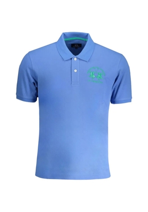 La Martina logo-embroidered cotton polo shirt - Blue