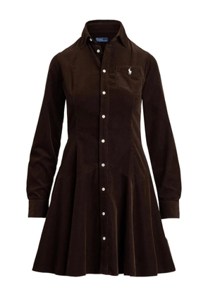 Polo Ralph Lauren button-up corduroy mini dress - Black