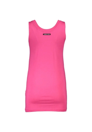 Cavalli Class floral-print leopard-print tank top - Pink