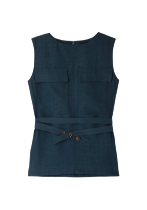 Soeur Isra flap-pocket sleeveless top - Blue
