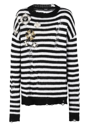 Balmain appliqué distressed jumper - Black