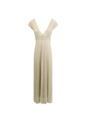 Forte Forte metallic pleated dress - Neutrals