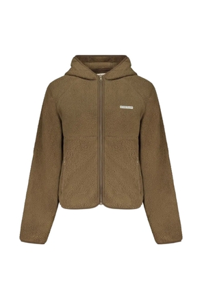 GUESS USA fleece zip-up hoodie - Brown