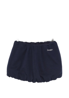 DUNST bubble-hem gathered mini skirt - Blue