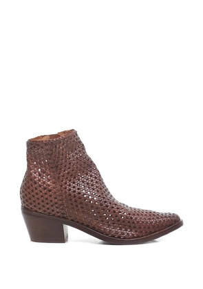 Zolfo woven leather boots - Brown