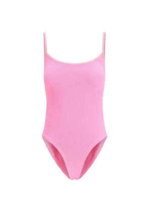 Hunza G Pamela crinkle-effect one-piece swimsuit - Pink