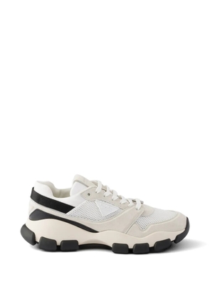 Prada mesh fabric and suede sneakers - Neutrals