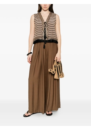 DIXIE geometric-print sequin-embellished blouse - Neutrals