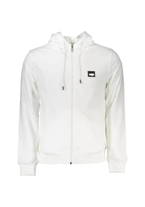 Cavalli Class logo-patch zip-up hoodie - White