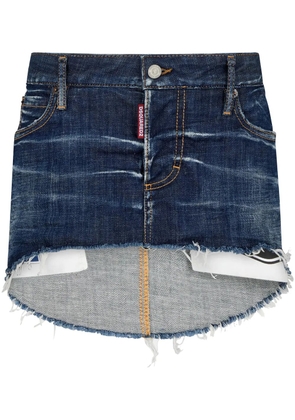 DSQUARED2 logo-tag denim skirt - Blue