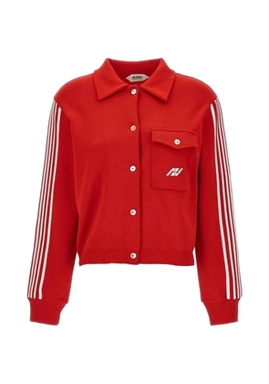 Autry side-stripe button-up cardigan - Red