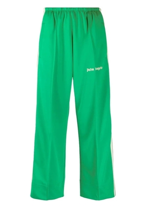 Palm Angels logo print cotton track pants - Green