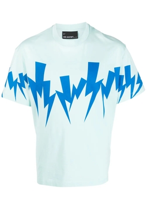 Neil Barrett Thunderbolt-print cotton T-shirt - Blue
