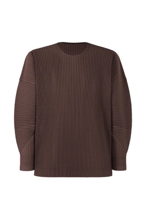 Homme Plissé Issey Miyake pleated long-sleeve T-shirt - Brown