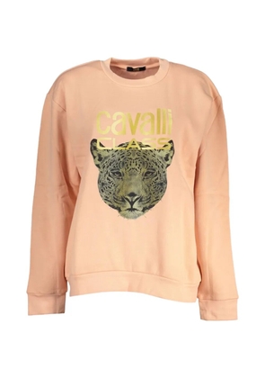 Cavalli Class jaguar-print logo-lettering sweatshirt - Pink