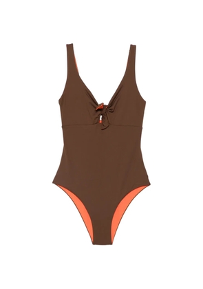 Fisico knot-detail swimsuit - Brown