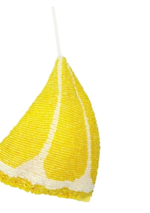 Leslie Amon Lemon Slice beaded lemon-slice bikini top - Yellow