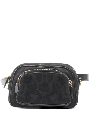 Prada Pre-Owned 2000s floral-embroidered cross body bag - Black