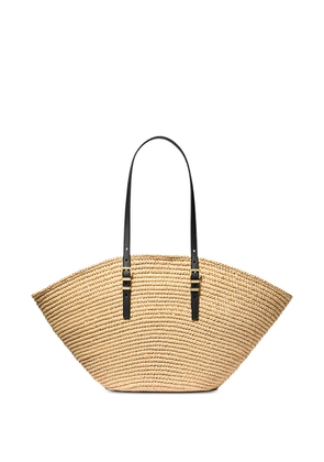 Michael Kors Isa woven straw tote bag - Neutrals