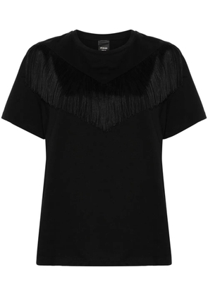 PINKO Under World fringe-detailed T-shirt - Black