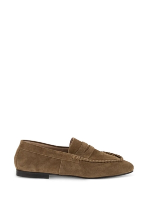 anniel whipstitched suede loafers - Brown