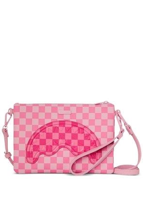 Sprayground Sharks In Paris checkered clutch bag - Pink
