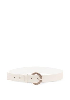 Orciani pebbled-texture round-buckle belt - White