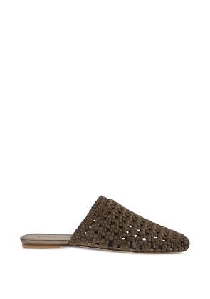 Stuart Weitzman Marina interwoven satin mules - Green