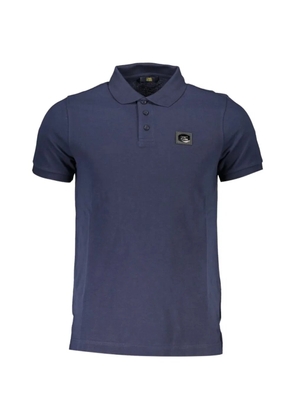 Cavalli Class logo-patch cotton polo shirt - Blue