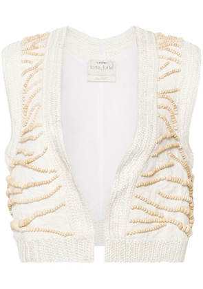 Forte Forte beaded crochet waistcoat - White