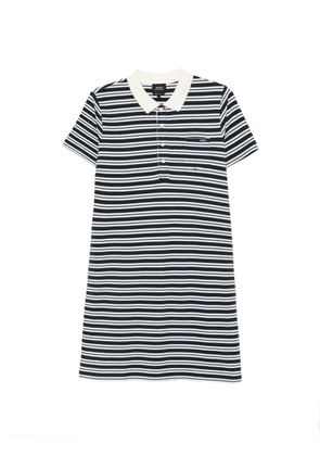 A.P.C. striped polo mini dress - Blue