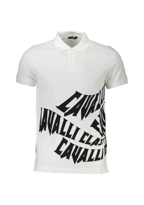 Cavalli Class graphic-print polo shirt - White