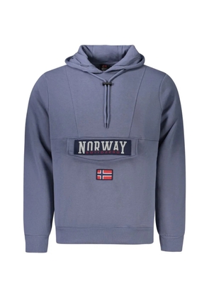 NORWAY 1963 logo-patch drawstring hoodie - Blue