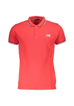 Cavalli Class tipped cotton polo shirt - Red