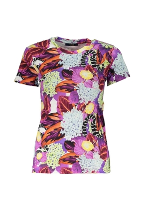 Cavalli Class floral-print T-shirt - Purple