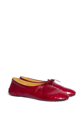 Alberta Ferretti tie-detail ballet flats - Red