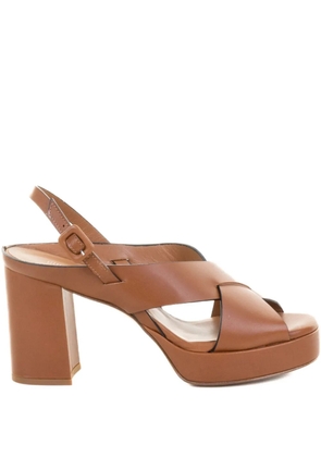 GUGLIELMO ROTTA leather platform sandals - Brown