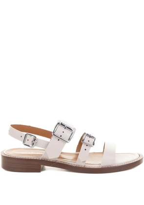 GUGLIELMO ROTTA buckle-strap leather sandals - White