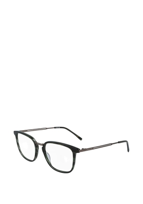 Lacoste striped rectangle-frame glasses - Green