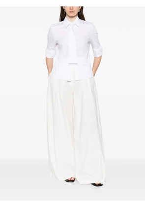 IMPERIAL tie-detail short-sleeve shirt - White