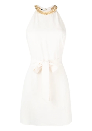 PINKO halter-neck mini dress - White