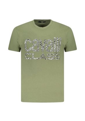 Cavalli Class zebra-print logo T-shirt - Green